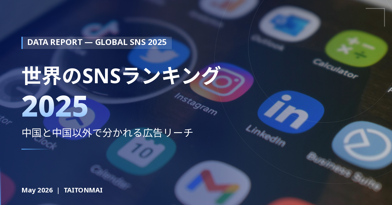 中国本土と中国以外に分かれる世界SNS広告リーチの比較